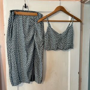 Abercrombie & Fitch Blue and White Polka Dot Set